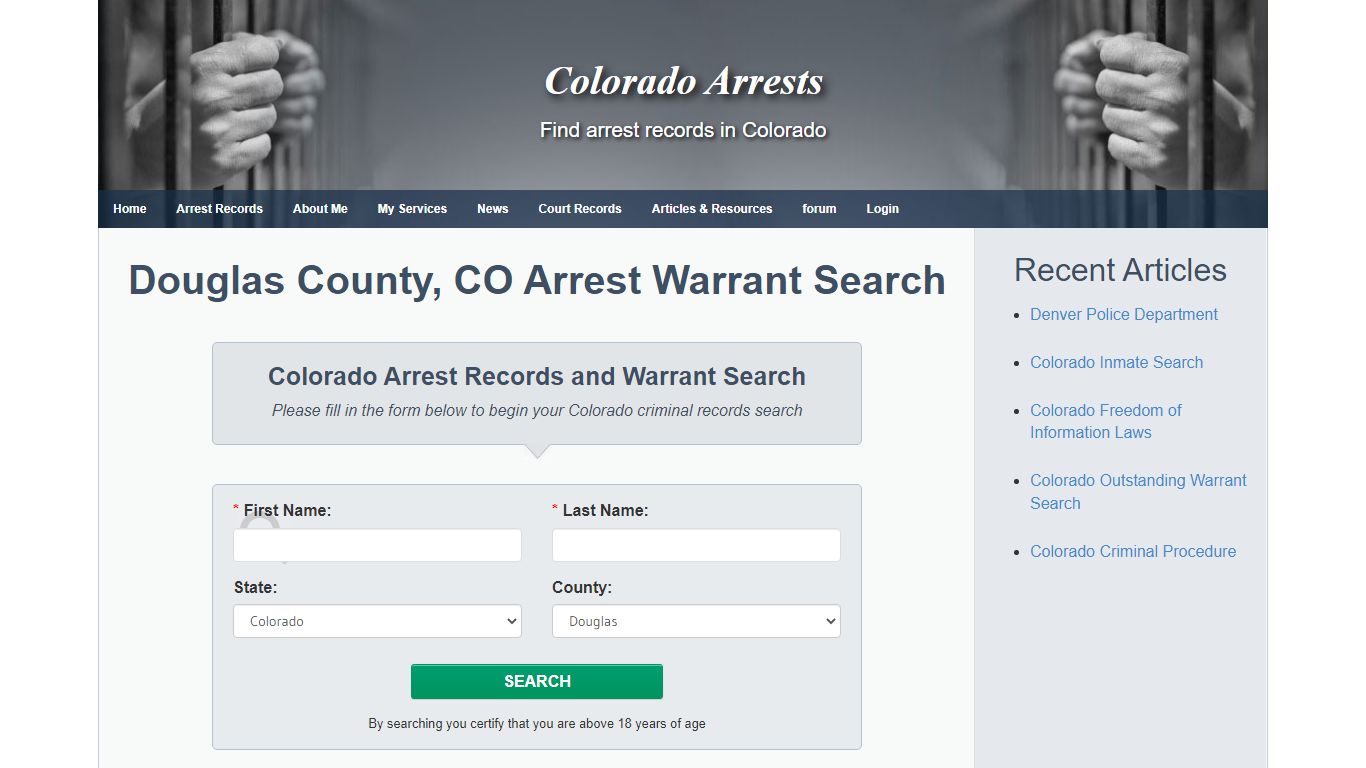 Douglas County, CO Arrest Warrant Search - Colorado Arrests